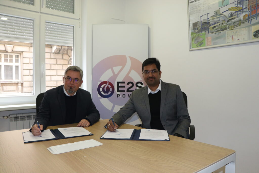 Dr. Sasha Savic and Anand K Padney signing the agreement between E2S Power and India Power