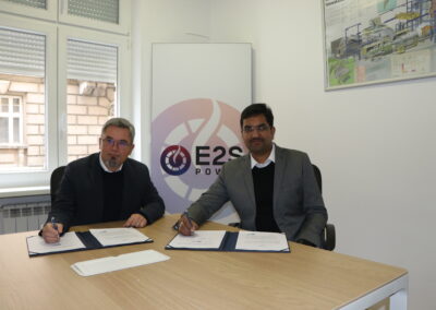 Dr. Sasha Savic and Anand K Pandey signing the agreement between E2S Power and India Power